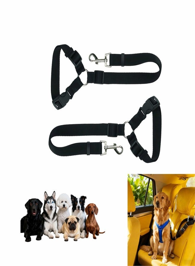RyanDesign 2-in-1 Car Seat Belt for Dogs, Headrest Dog Safety Harness & Leash - Adjustable Nylon Vehicle Pet Restraint, Tangle-Free Travel Solution for Small to Medium Dogs, 2-Pack - Image 1